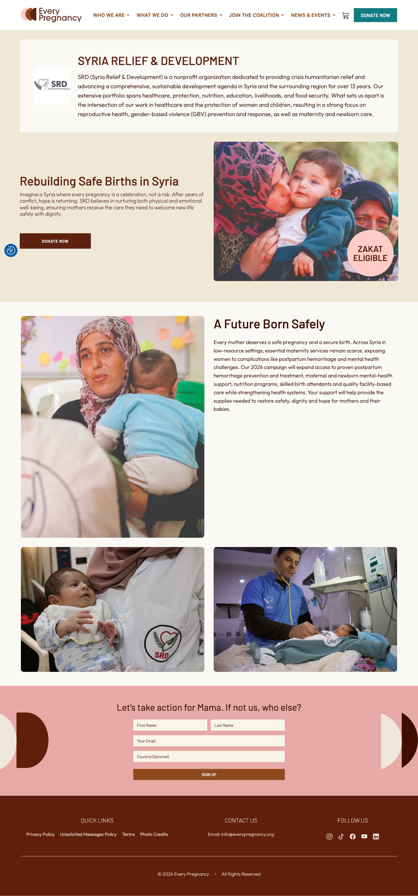 SRD Partner Page on everypregnancy.org